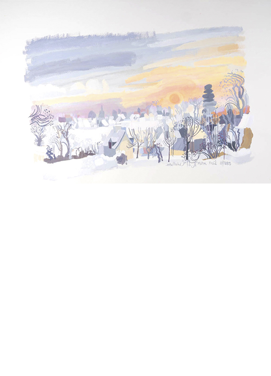 Alain Bailhache encre Matin froid Bretagne 1985 neige Saint-Malo Centre Cristel Éditeur d'Art