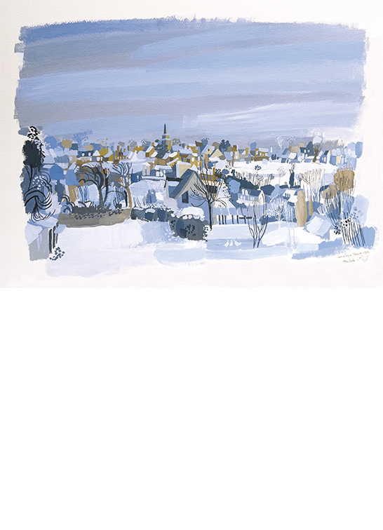 Alain Bailhache encre Lanvallay en janvier 1985 neige Saint-Malo Centre Cristel Éditeur d'Art