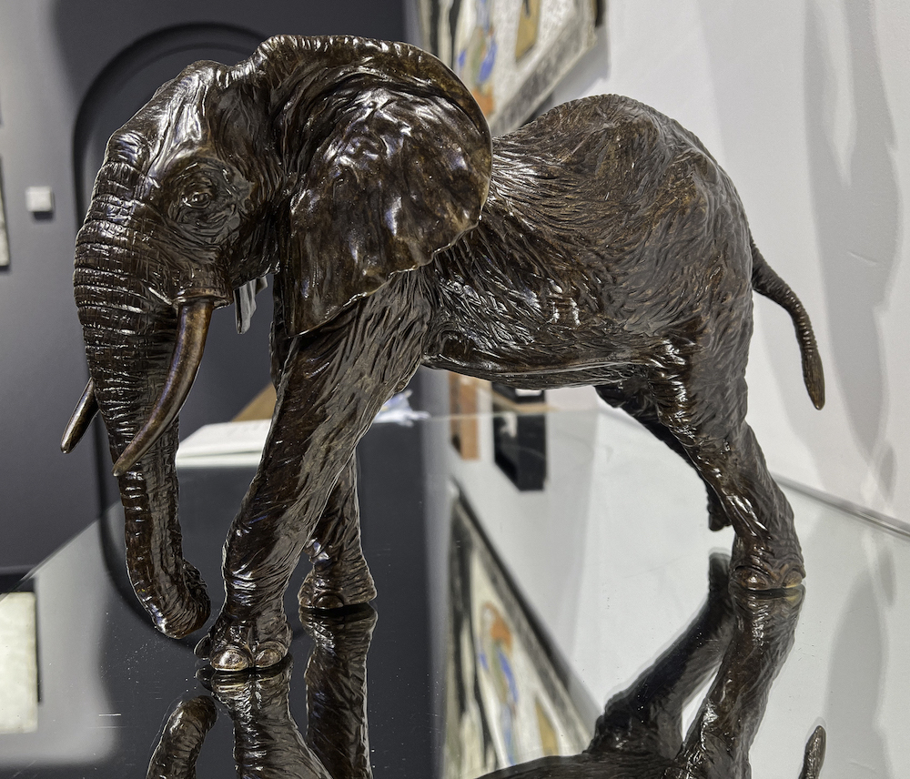 Damien Colcombet Le Septième éléphant d'Afrique sculpture bronze animalier