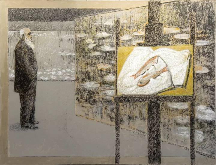 Frédéric Brandon Hommage à Claude Monet pastel sur carton 2021 Centre Cristel Éditeur d'Art Saint-Malo