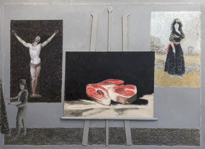 Frédéric Brandon Hommage à Francisco de Goya pastel sur carton 2021 Centre Cristel Éditeur d'Art Saint-Malo
