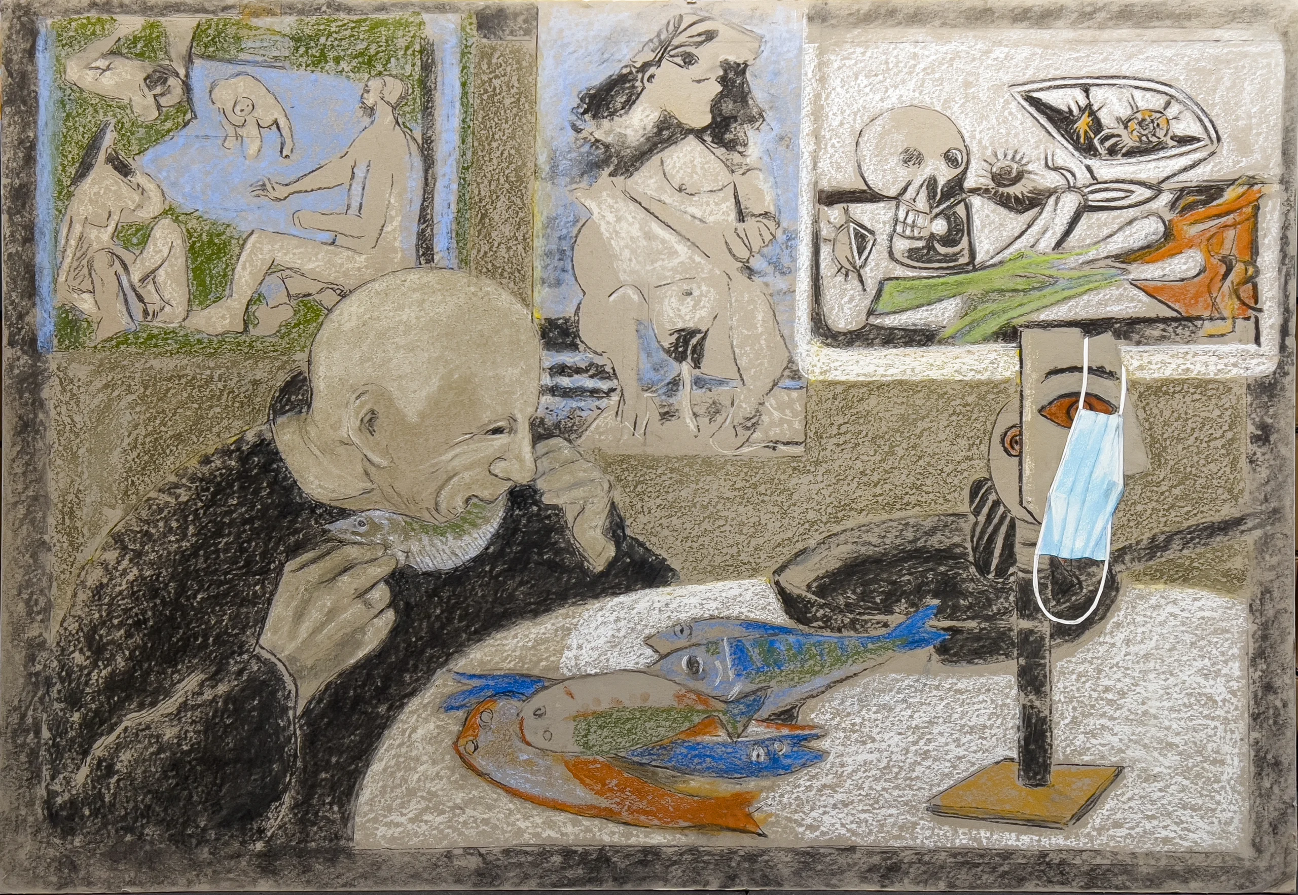 Frédéric Brandon - Hommage à Picasso L'amer étal - Exposition Frédéric Brandon. Déjeuner avec Manet, Monet, Picasso Saint-Malo Centre Cristel Éditeur d'Art