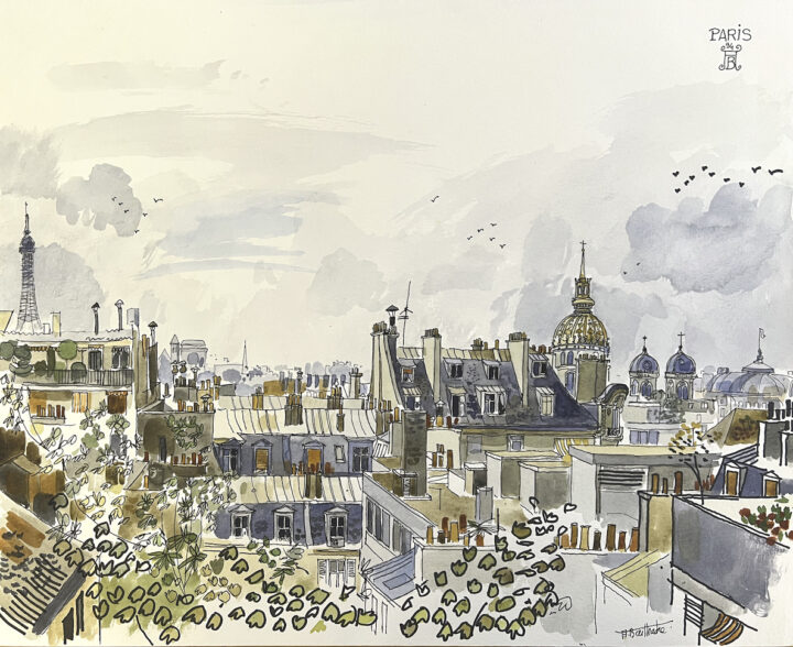 Alain Bailhache Paris encre sur papier