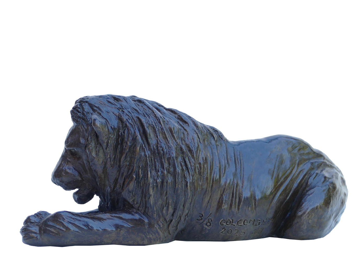 Damien Colcombet bronze sculpture Petit lion couché