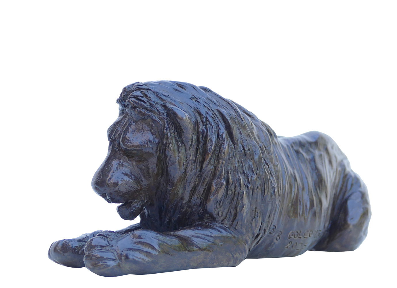 Damien Colcombet bronze sculpture Petit lion couché