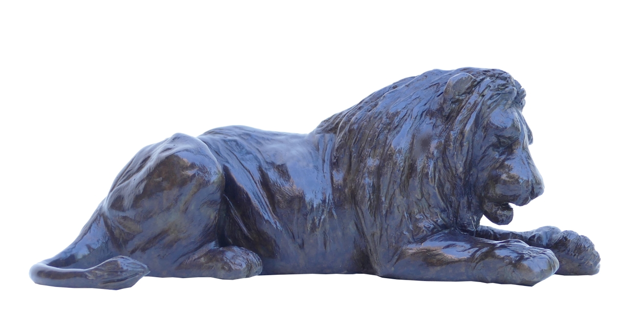 Damien Colcombet bronze sculpture Petit lion couché