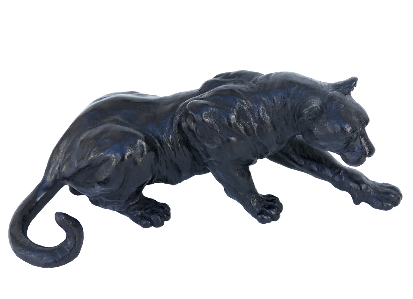 Damien Colcombet Panthère à l’affut couchée bronze sculpture