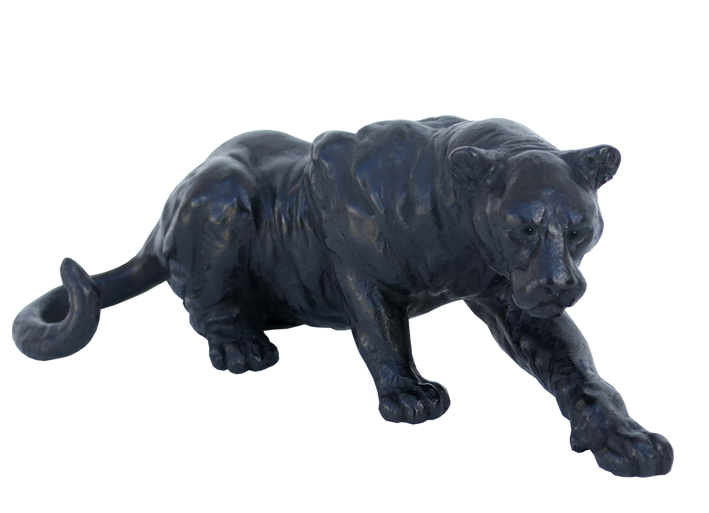 Damien Colcombet Panthère à l’affut couchée bronze sculpture