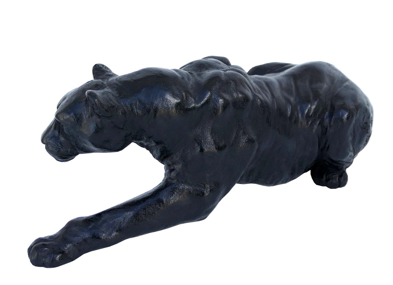 Damien Colcombet Panthère à l’affut couchée bronze sculpture