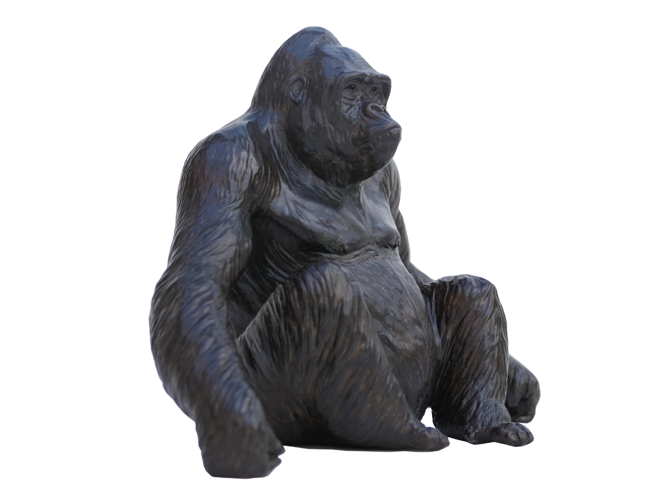Damien Colcombet Gorille Diogène réduction bronze sculpture