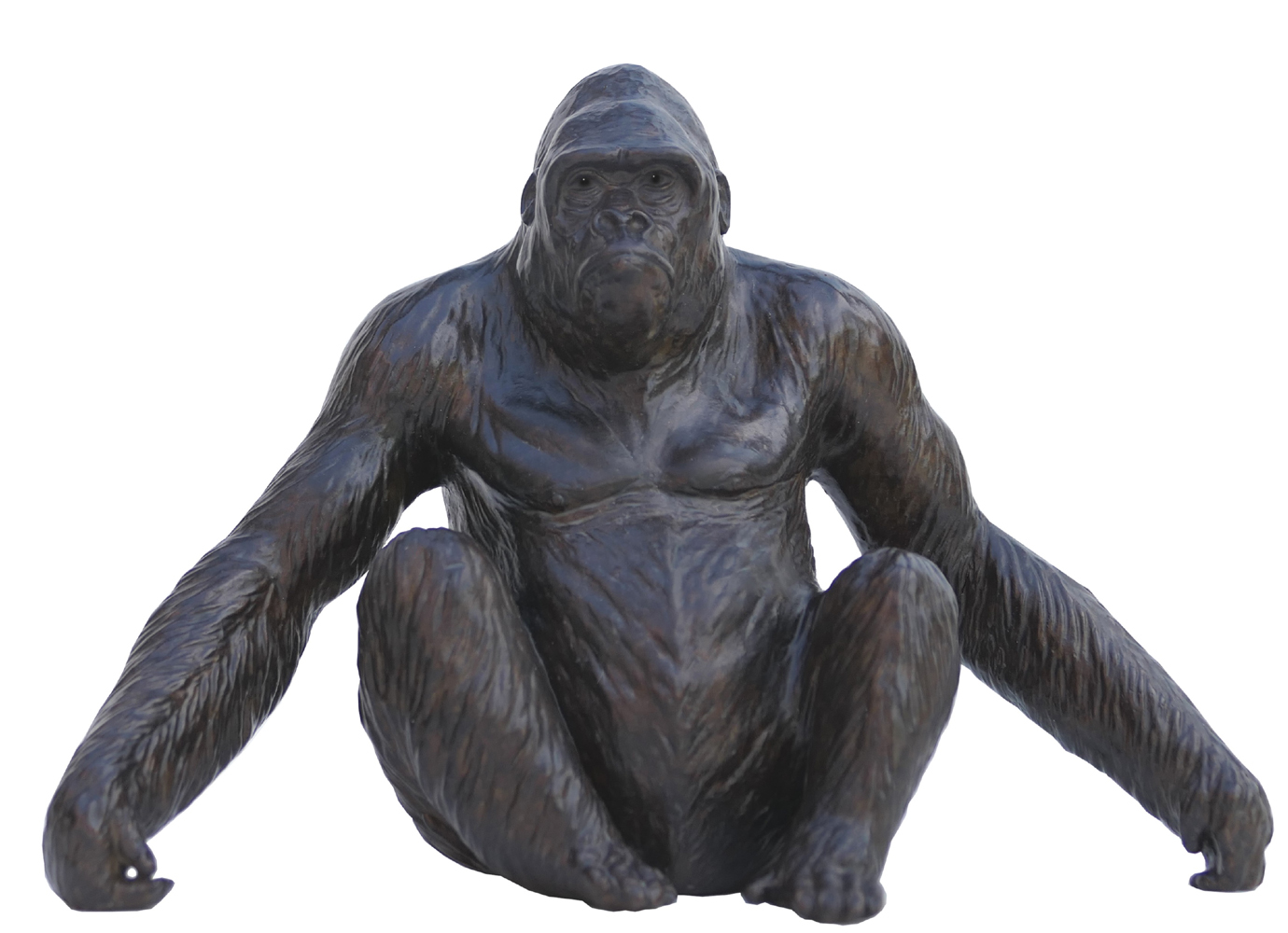 Damien Colcombet Gorille Diogène réduction bronze sculpture