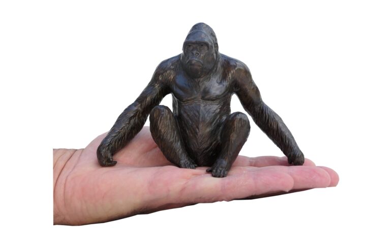 Damien Colcombet Gorille Diogène réduction bronze sculpture