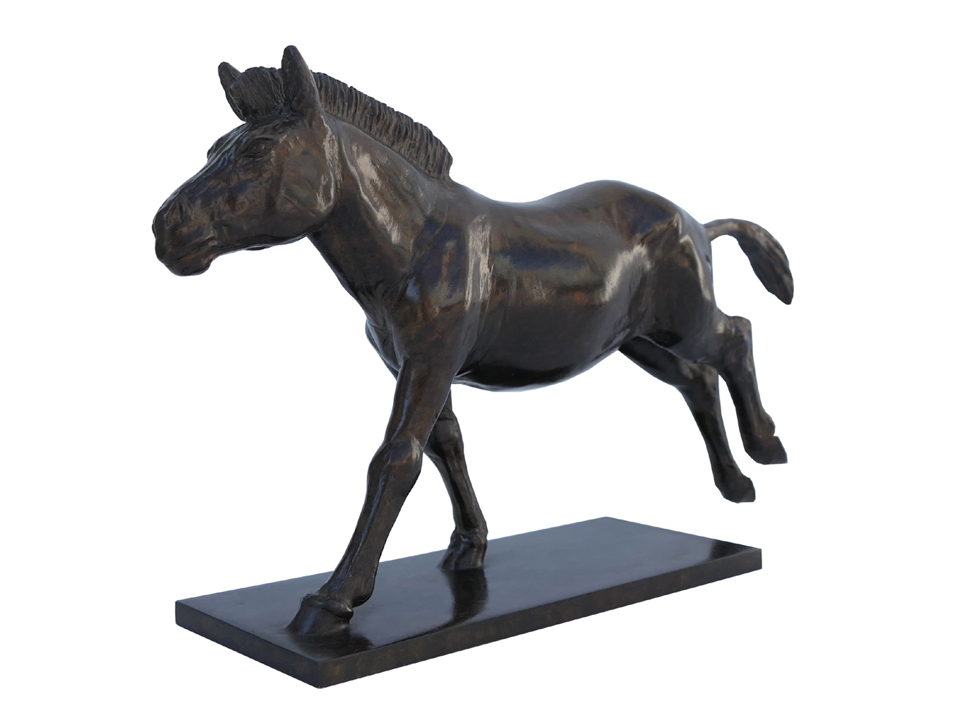 Damien Colcombet Zèbre au galop bronze sculpture