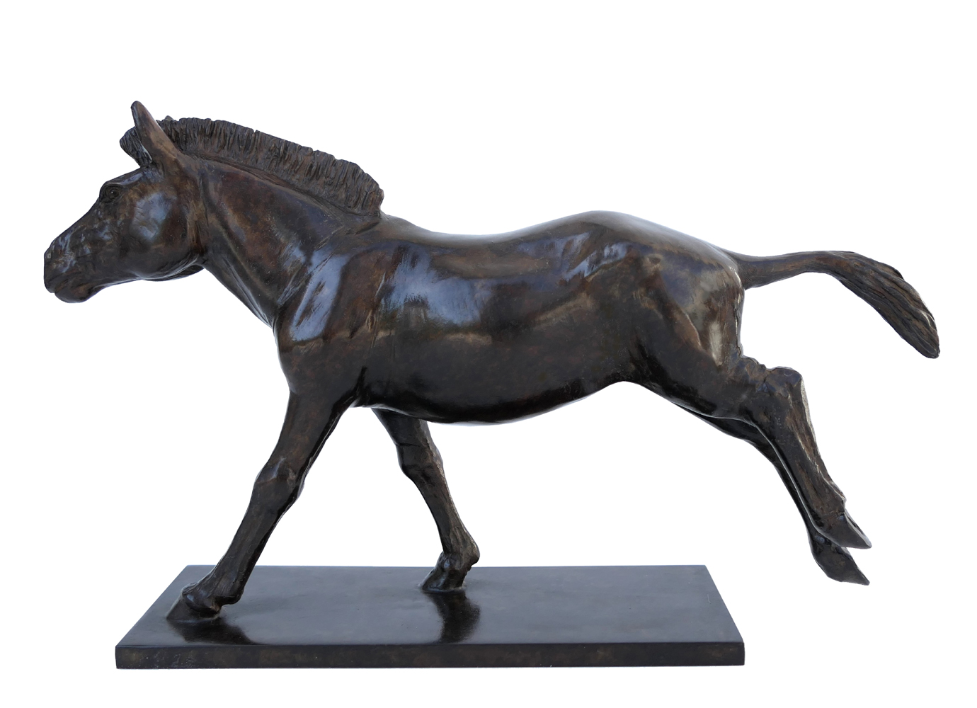 Damien Colcombet Zèbre au galop bronze sculpture