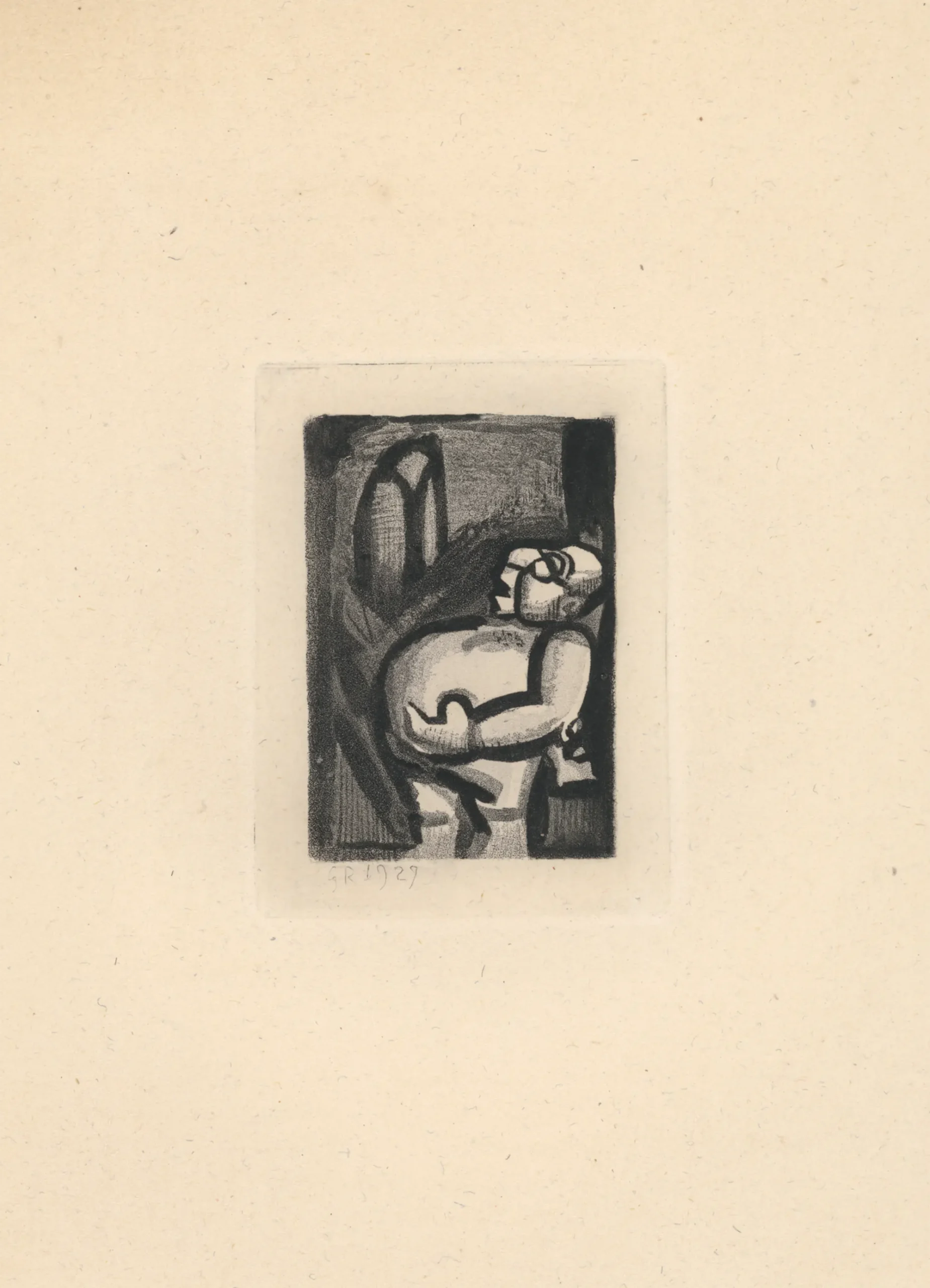 Exposition Georges Rouault Retour à Saint-Malo gravure Les Réincarnations du Père Ubu : Le Père Ubu chantre Centre Cristel Éditeur d'Art