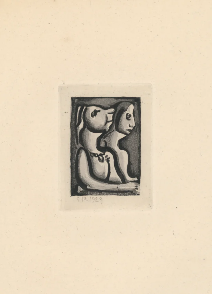 Exposition Georges Rouault retour à Saint-Malo Les Réincarnations du Père Ubu Les Deux matrones gravure Centre Cristel Éditeur d'Art