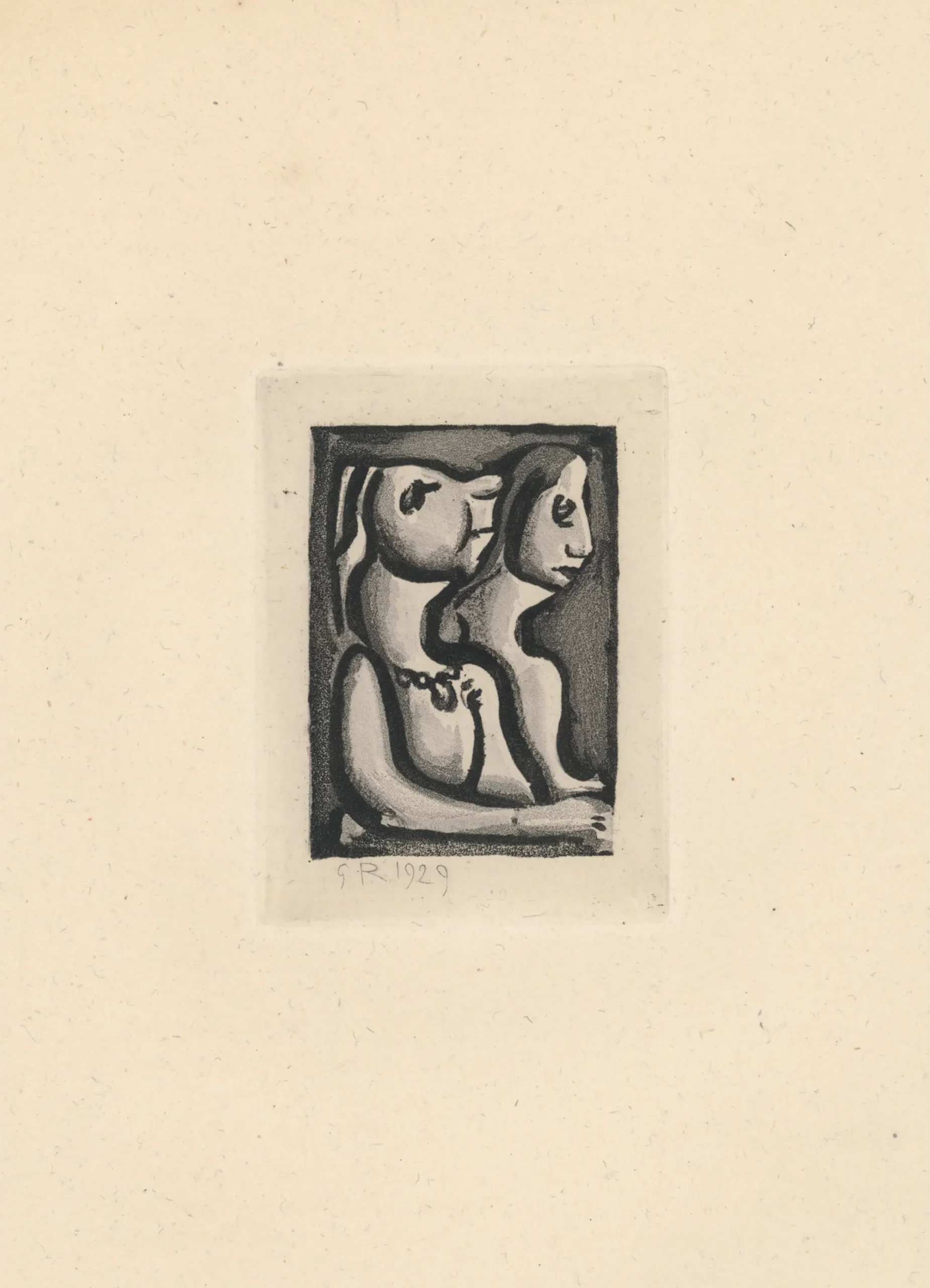 Exposition Georges Rouault retour à Saint-Malo Les Réincarnations du Père Ubu Les Deux matrones gravure Centre Cristel Éditeur d'Art