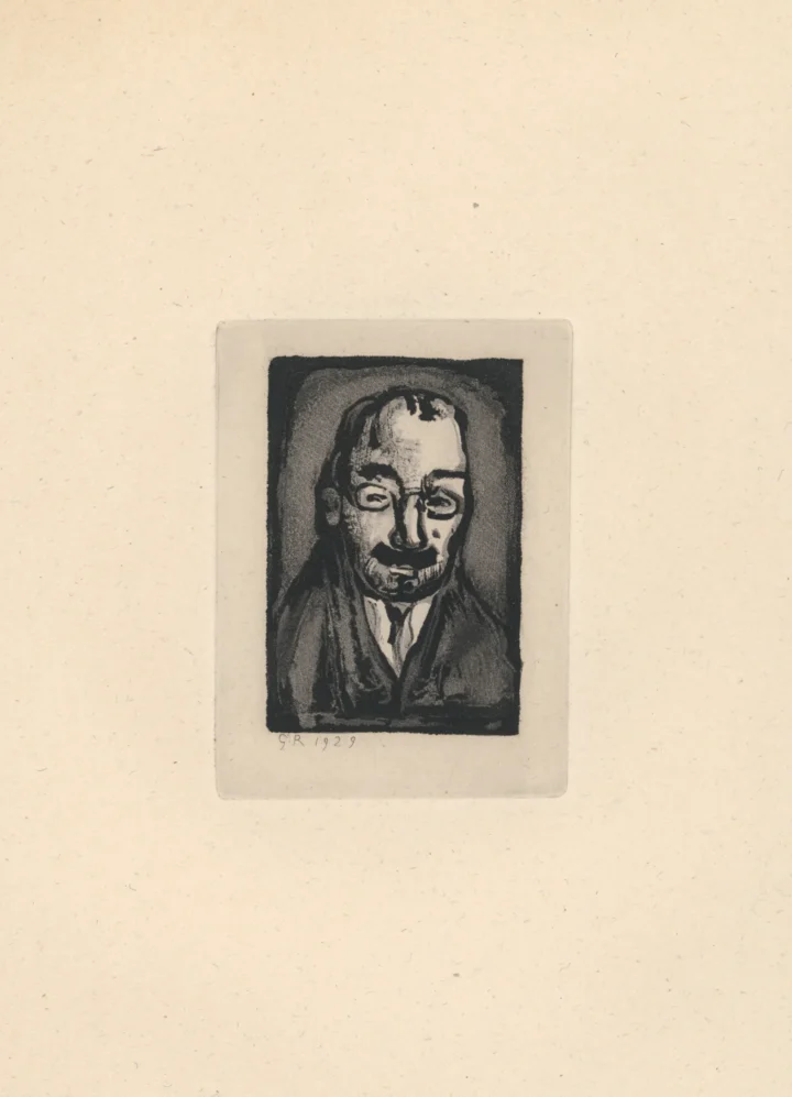 Exposition Georges Rouault retour à Saint-Malo Les Réincarnations du Père Ubu Le Directeur de théâtre gravure Centre Cristel Éditeur d'Art
