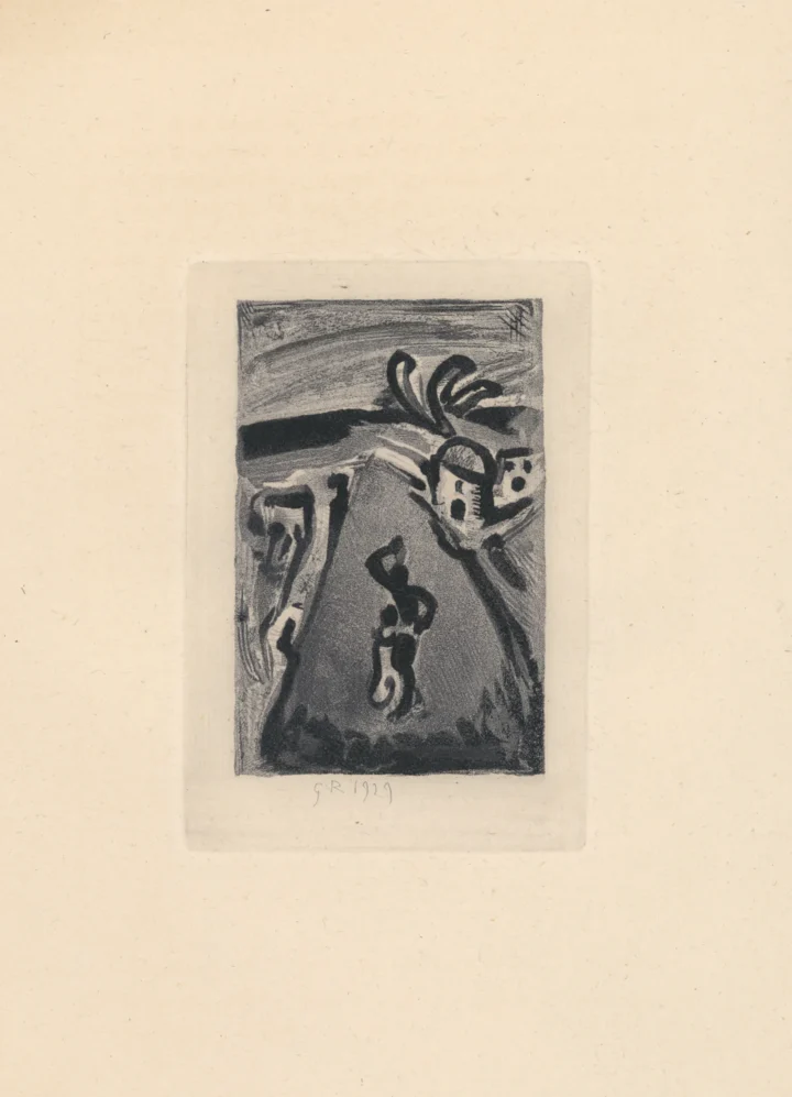 Exposition Georges Rouault retour à Saint-Malo Les Réincarnations du Père Ubu : Paysage tropical gravure Centre Cristel Éditeur d'Art
