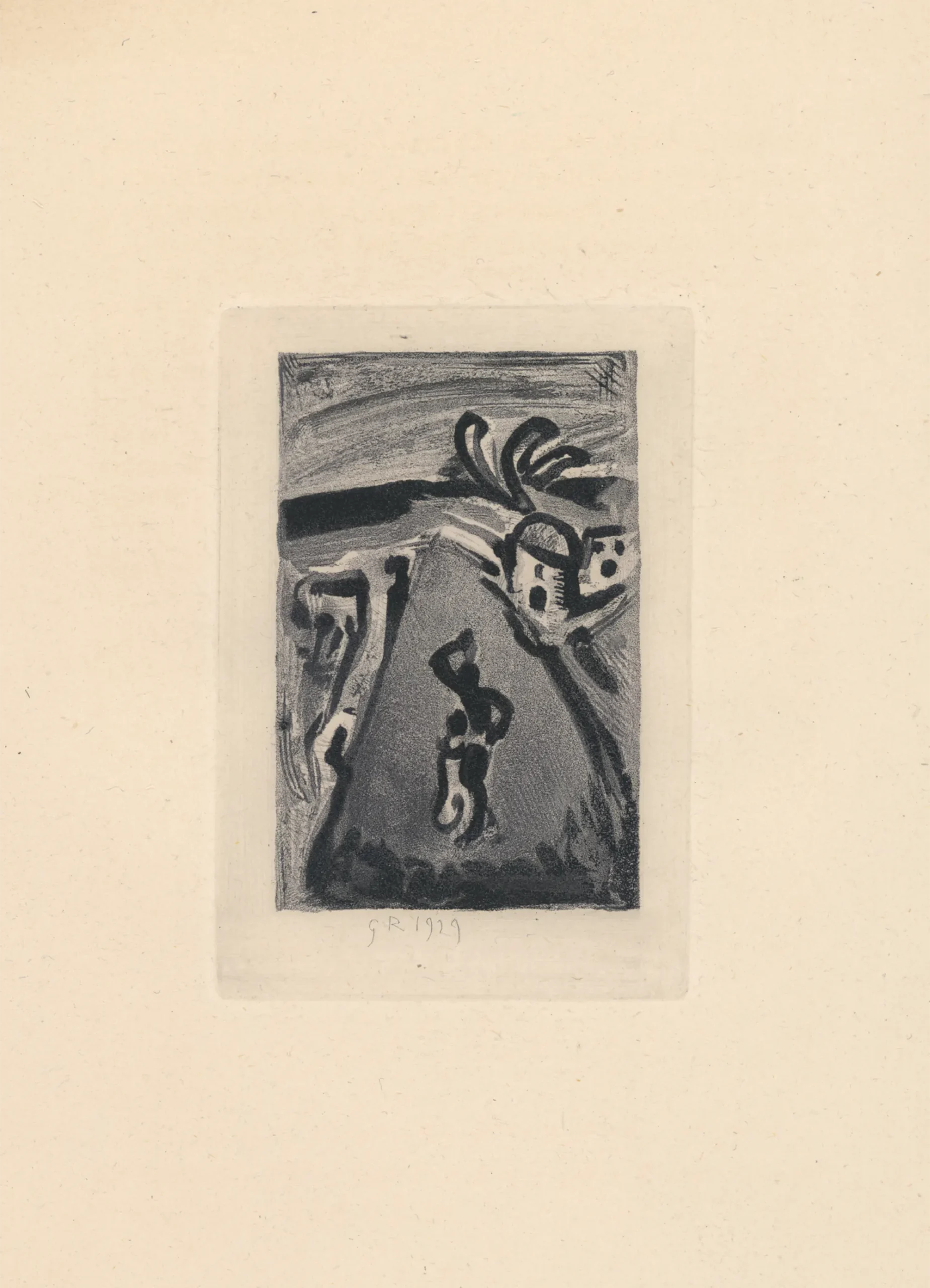 Exposition Georges Rouault retour à Saint-Malo Les Réincarnations du Père Ubu : Paysage tropical gravure Centre Cristel Éditeur d'Art