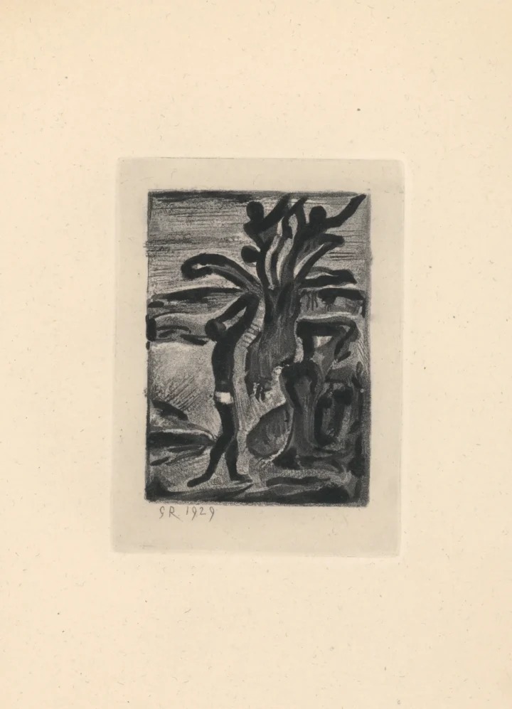 Exposition Georges Rouault retour à Saint-Malo Les Réincarnations du Père Ubu : Incantation gravure Centre Cristel Éditeur d'Art