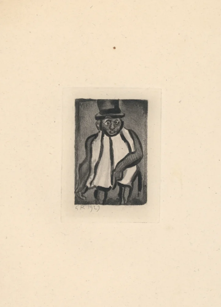 Exposition Georges Rouault retour à Saint-Malo Les Réincarnations du Père Ubu : Bon candidat Boudoubadou gravure Centre Cristel Éditeur d'Art