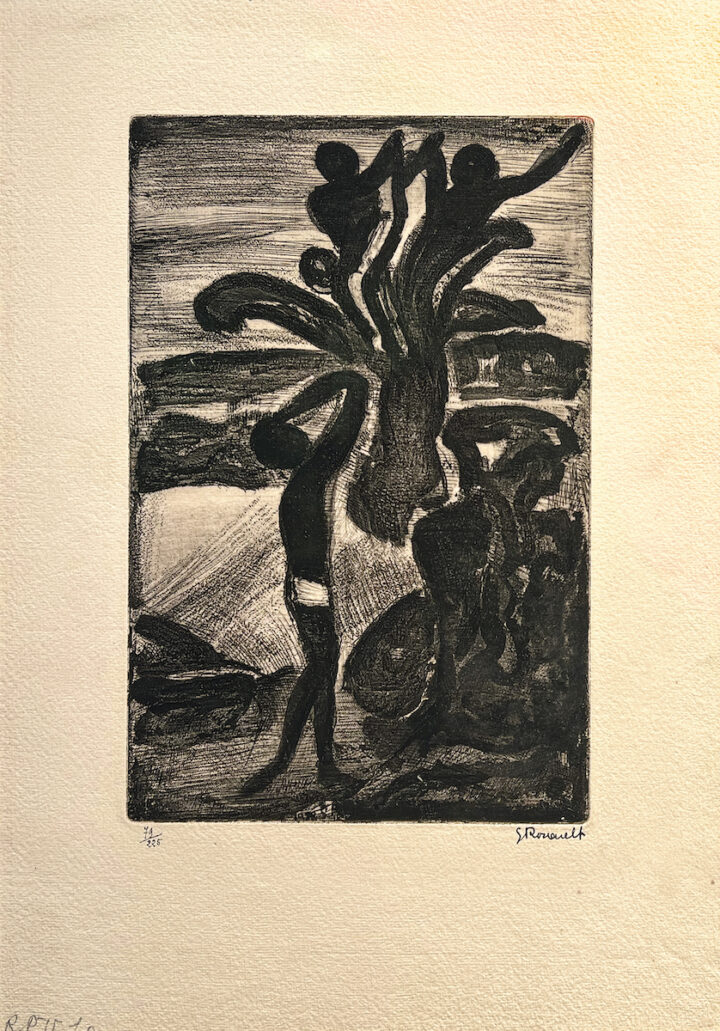 Exposition Georges Rouault retour à Saint-Malo Réincarnations du Père Ubu : Incantation gravure originale Centre Cristel Éditeur d'Art