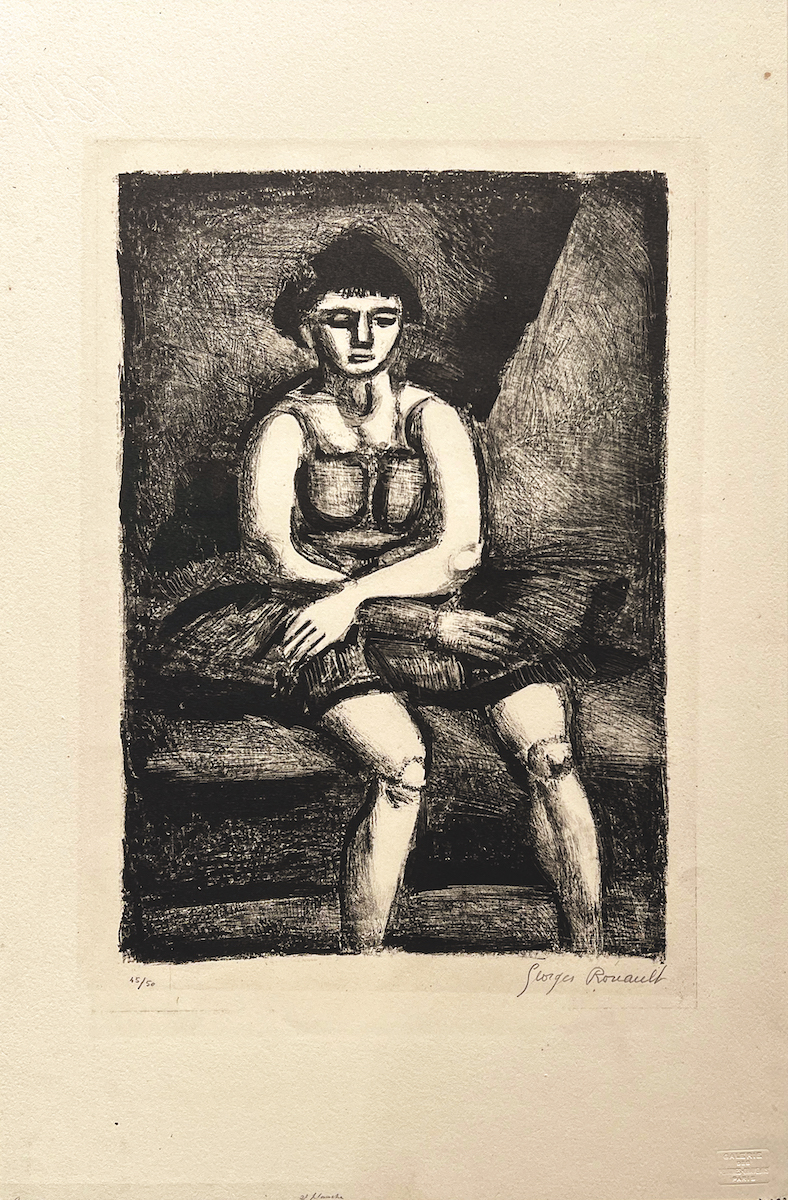 Georges Rouault L'Écuyère assise lithographie originale exposition Georges Rouault Retour à Saint-Malo Centre Cristel Éditeur d'Art