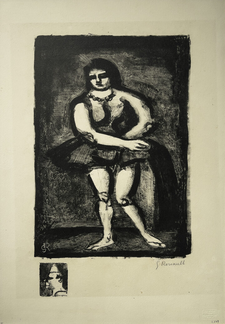 Georges Rouault L'écuyère debout lithographie originale exposition Georges Rouault Retour à Saint-Malo Centre Cristel Éditeur d'Art