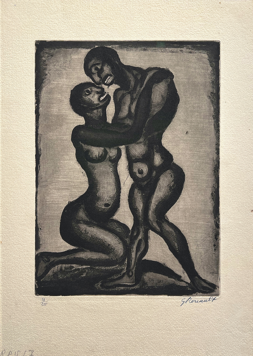 Exposition Georges Rouault retour à Saint-Malo Réincarnations du Père Ubu : Noces gravure originale Centre Cristel Éditeur d'Art