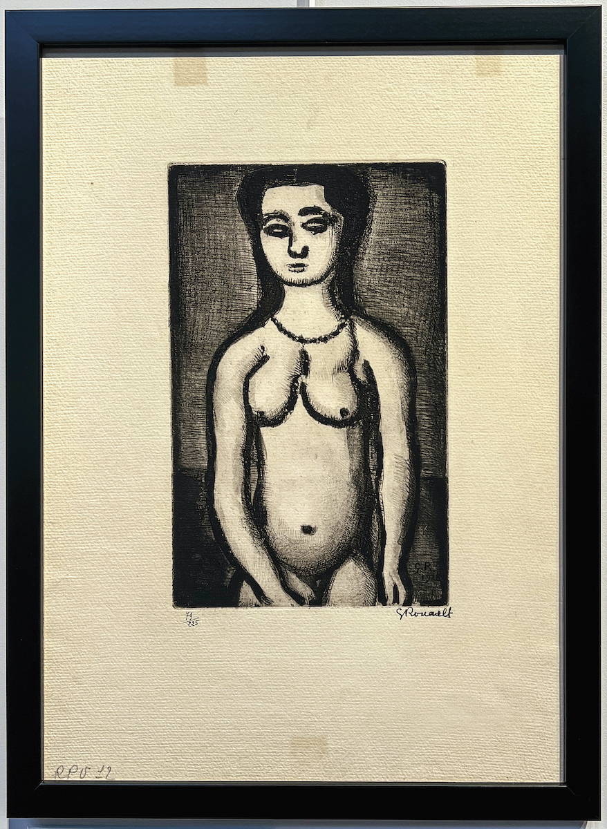 Exposition Georges Rouault retour à Saint-Malo Réincarnations du Père Ubu : Nu gravure originale Centre Cristel Éditeur d'Art