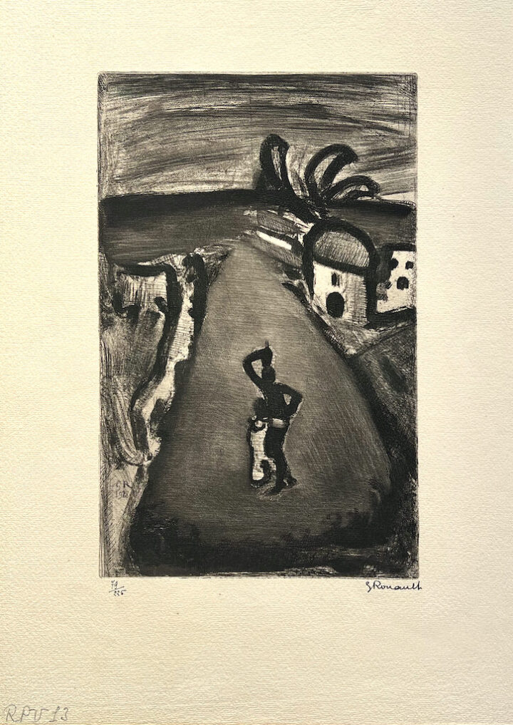 Exposition Georges Rouault retour à Saint-Malo Réincarnations du Père Ubu : Paysage tropical gravure originale Centre Cristel Éditeur d'Art