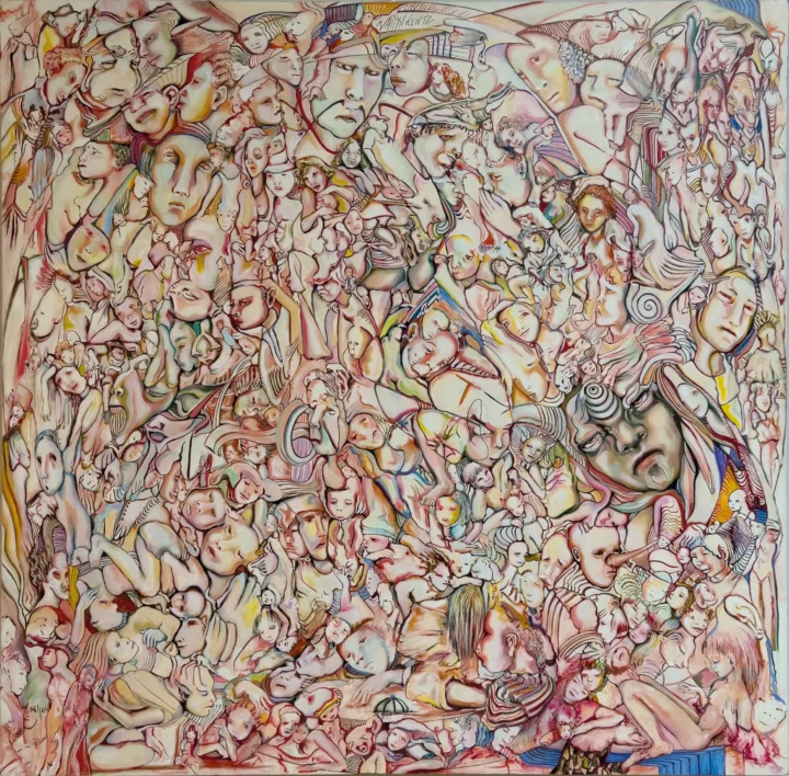 Nadyn KUNTZ Comme une aiguille dans une botte de foin huile sur toile Centre Cristel Saint-Malo