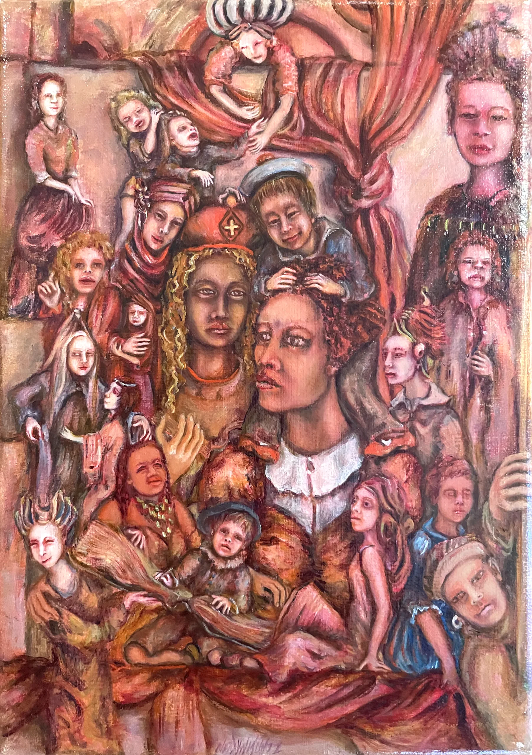 Nadyn KUNTZ Je vais vous lire un conte glacis à l'ambre liquide sur toile Centre Cristel Saint-Malo