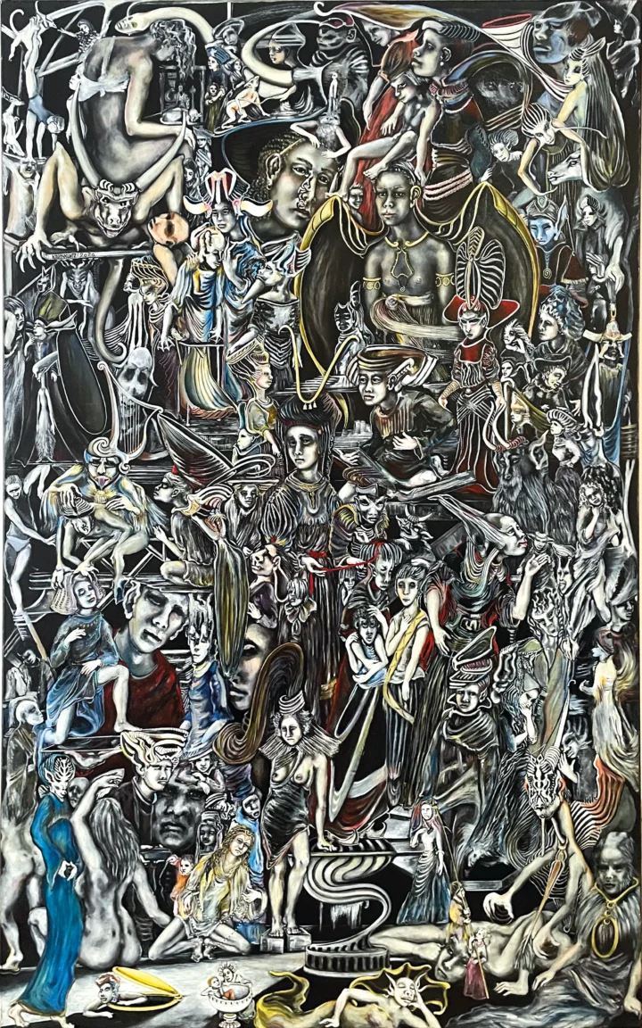 Nadyn KUNTZ L'Intrus huile sur toile Centre Cristel Saint-Malo