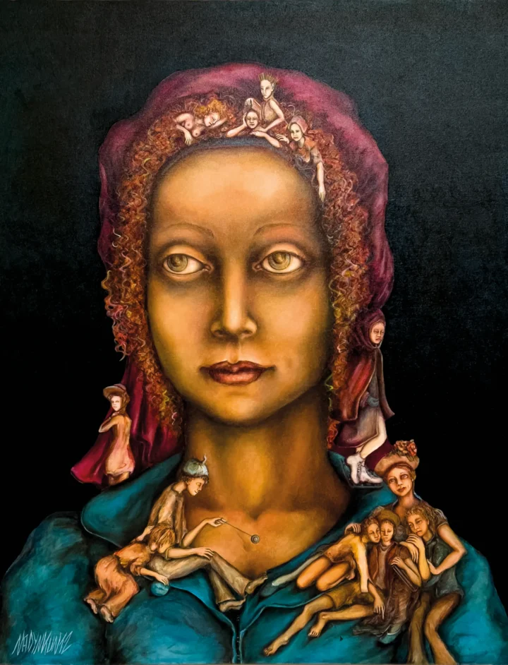 Nadyn KUNTZ Magicienne. La Bonne aventure huile sur toile Centre Cristel Saint-Malo