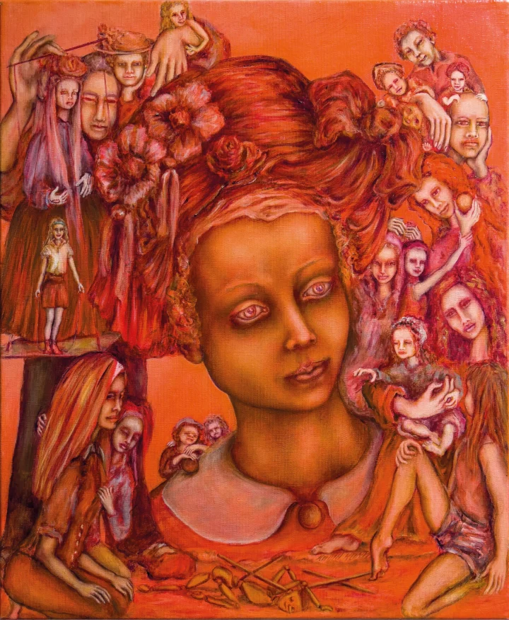 Nadyn KUNTZ Pinocchio. Nous t'avons tant aimé glacis à l'ambre liquide sur toile Centre Cristel Saint-Malo