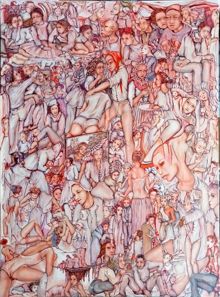 Nadyn KUNTZ Rendez-vous huile sur toile Centre Cristel Saint-Malo
