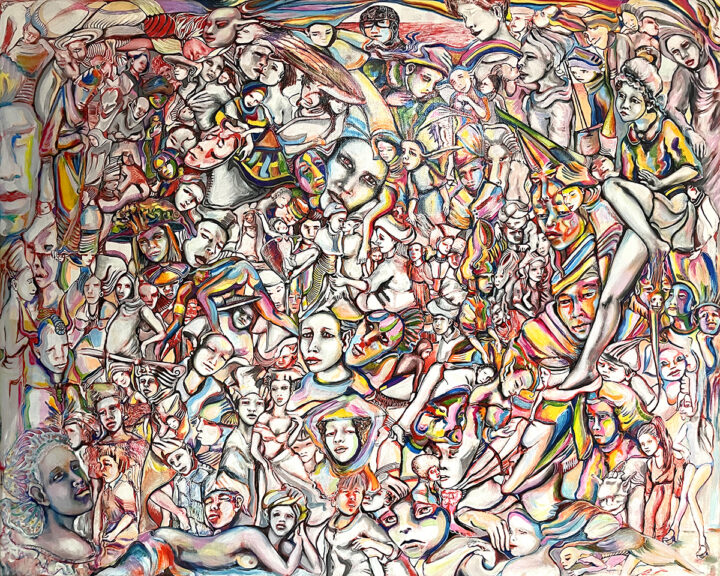 Nadyn KUNTZ Walkyries. Hommage à Erró acrylique sur toile Centre Cristel Saint-Malo