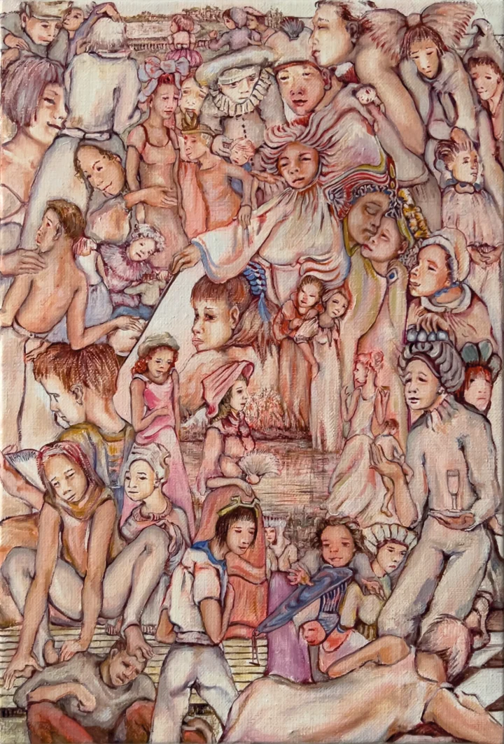 Nadyn KUNTZ Au bord de l'eau huile sur toile Centre Cristel Saint-Malo