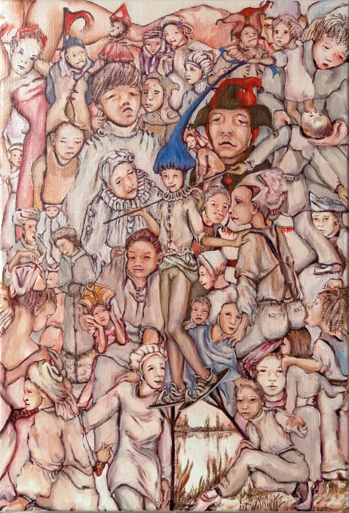 Nadyn KUNTZ L'Équilibriste huile sur toile Centre Cristel Saint-Malo