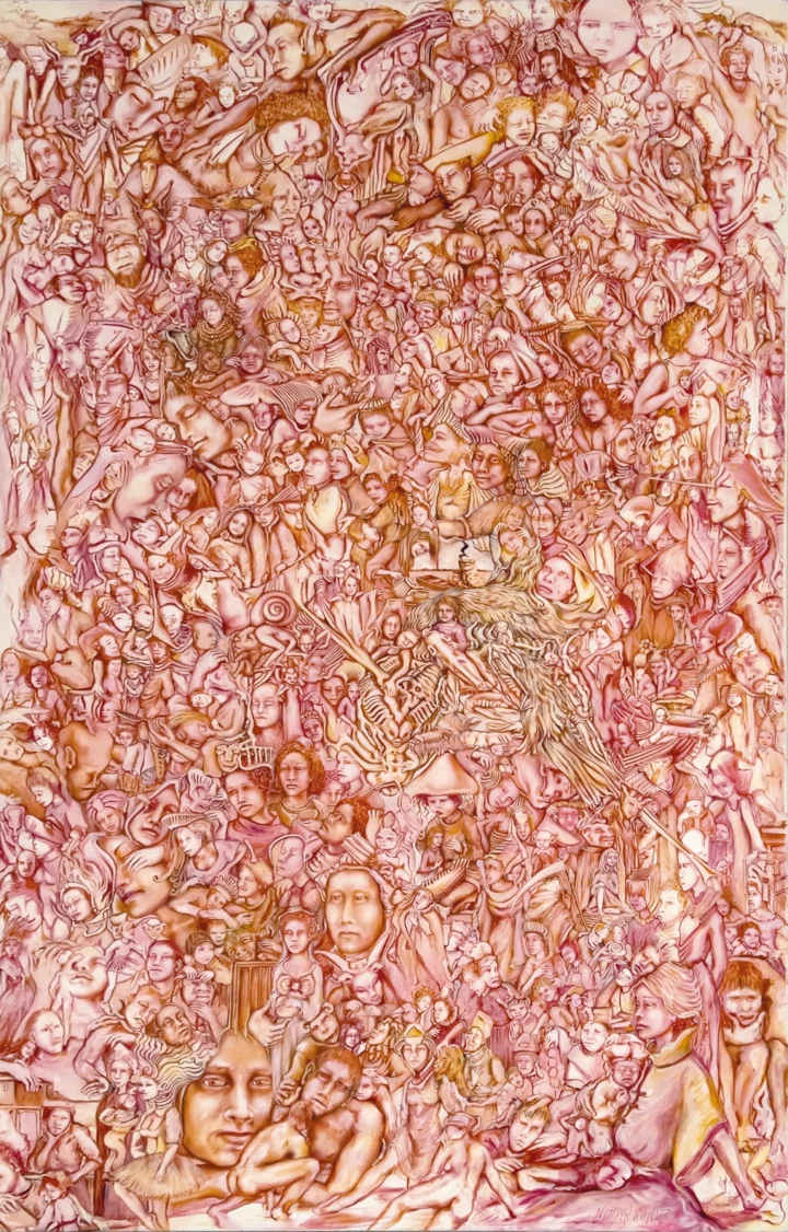 Nadyn KUNTZ L'Heure du thé huile sur toile Centre Cristel Saint-Malo